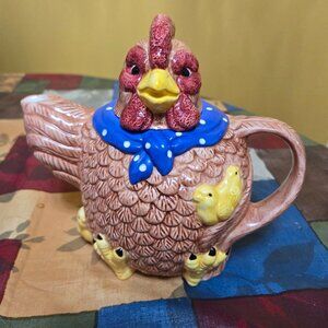 ROOSTER TEAPOT 7.50" TALL BY JAY MADE IN CHINA